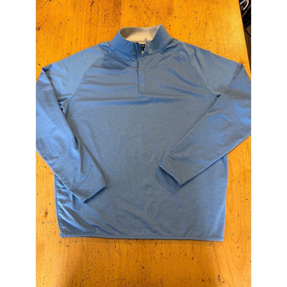 Peter Millar Crown Crafted Size M Light Blue Performance Quarter Zip Pullover